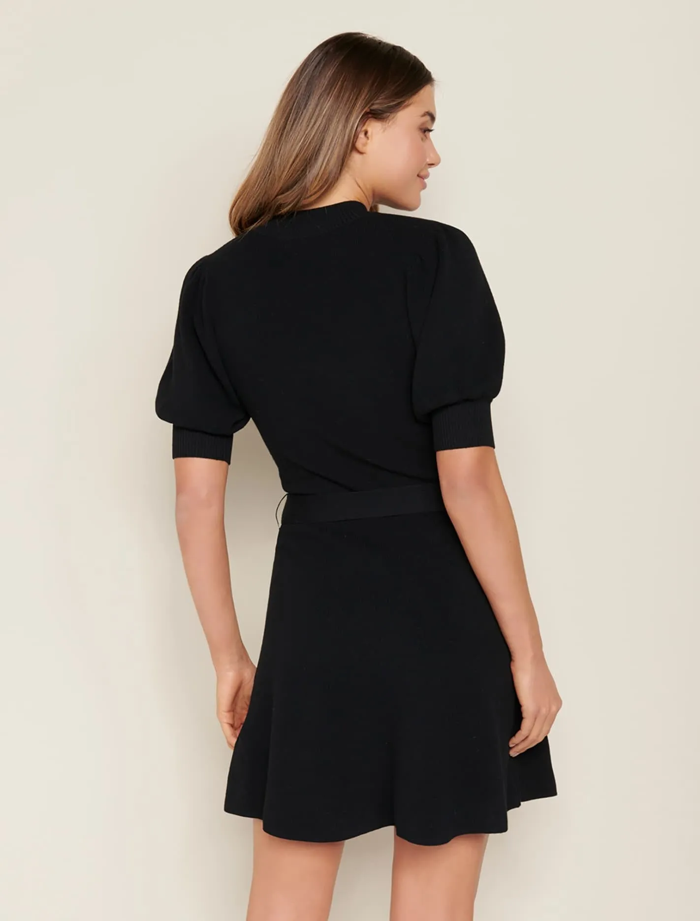 Louisa Short Puff Sleeve Knit Dress