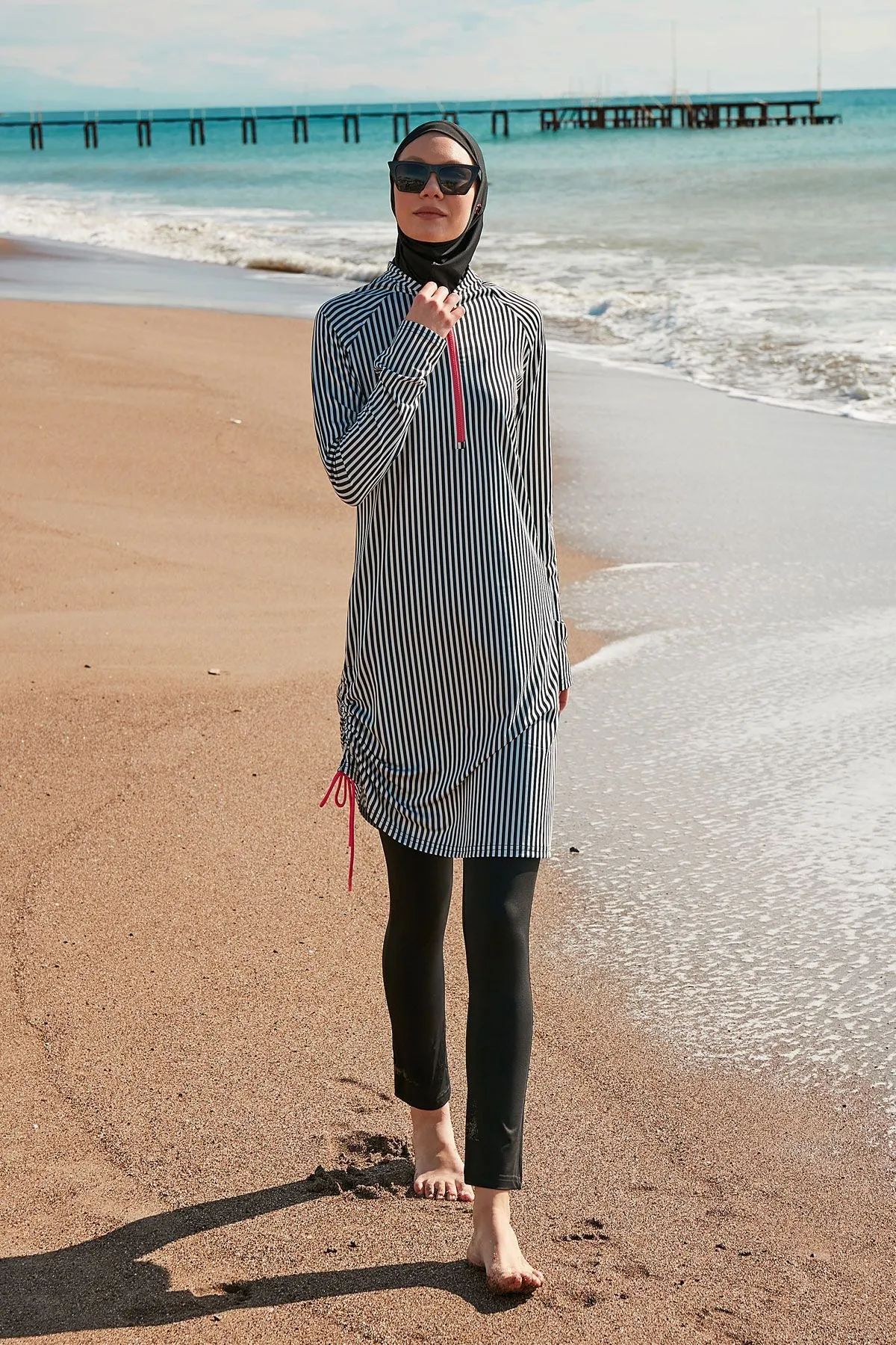 Lycra Black Burkini Modest Swimwear M2488