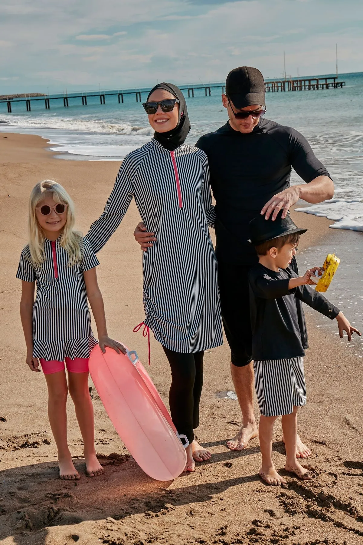 Lycra Black Burkini Modest Swimwear M2488