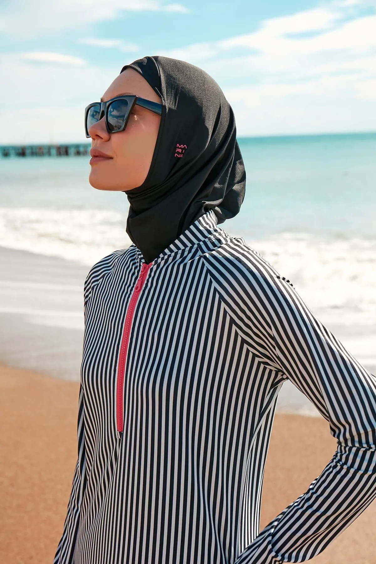 Lycra Black Burkini Modest Swimwear M2488