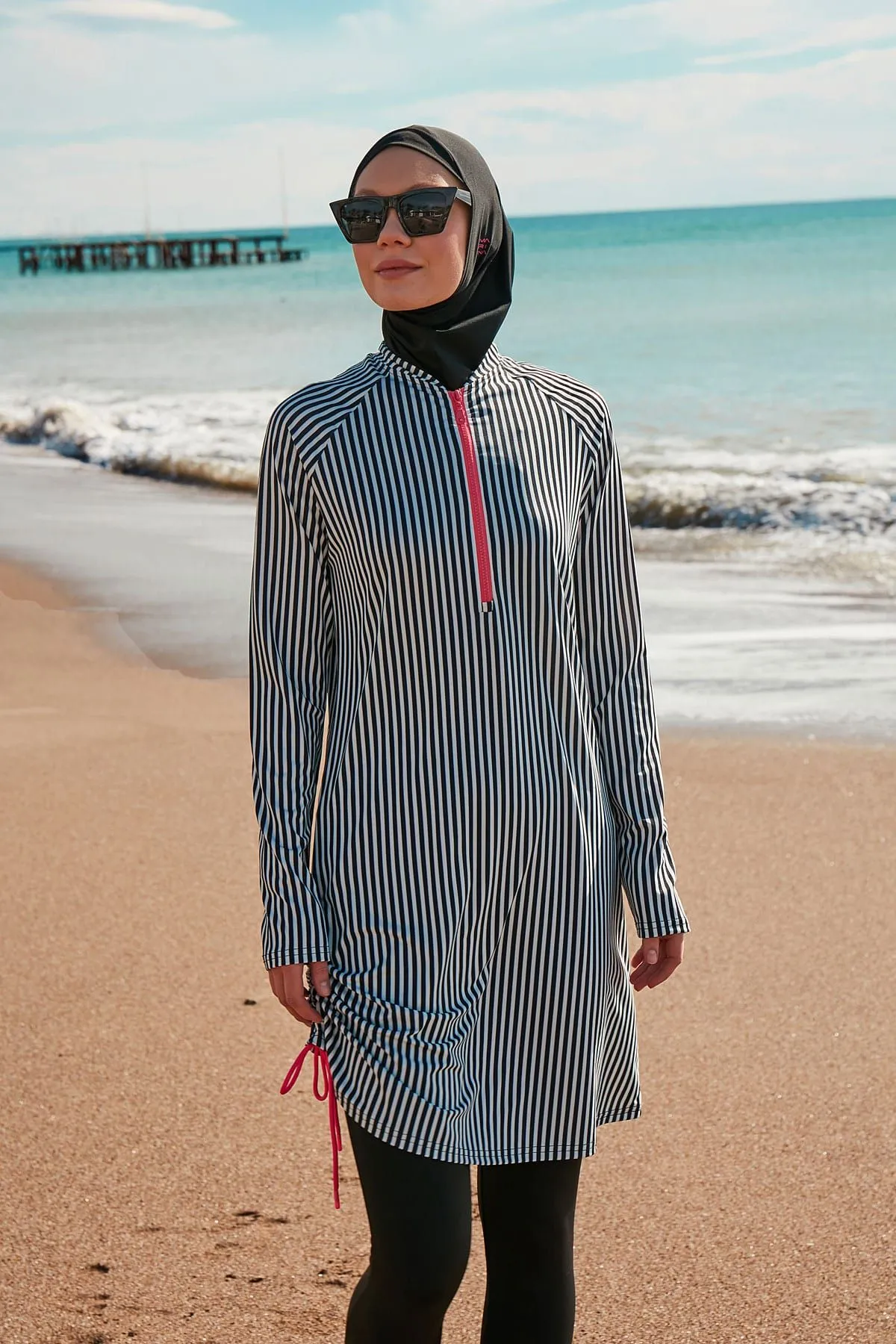 Lycra Black Burkini Modest Swimwear M2488