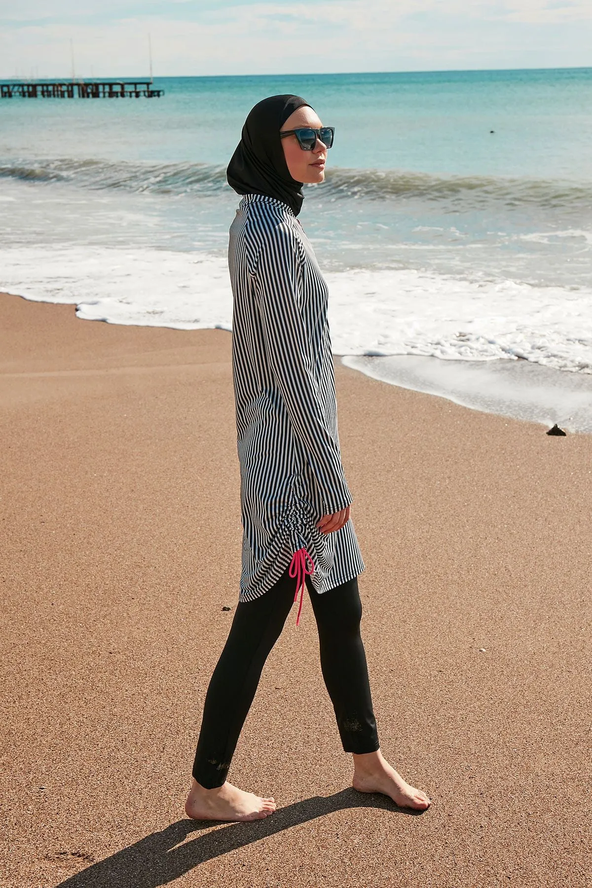 Lycra Black Burkini Modest Swimwear M2488