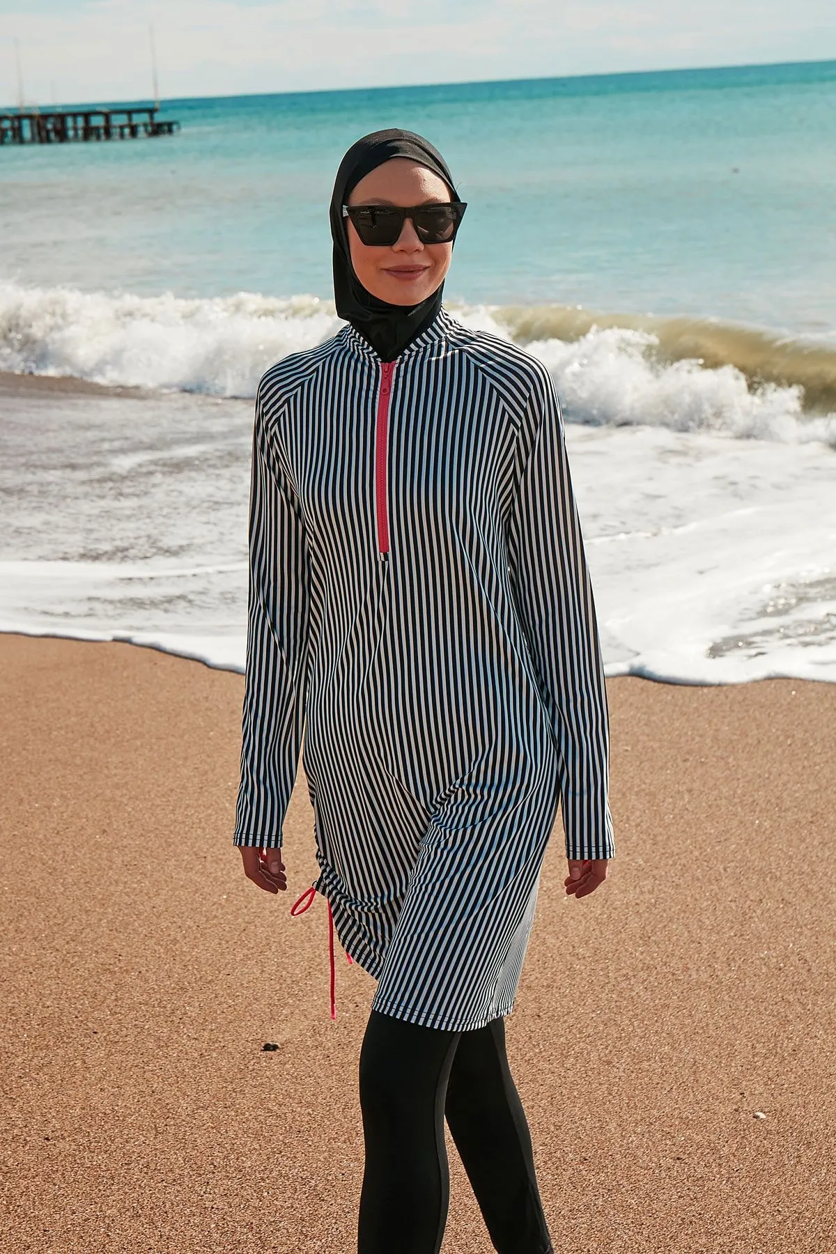 Lycra Black Burkini Modest Swimwear M2488