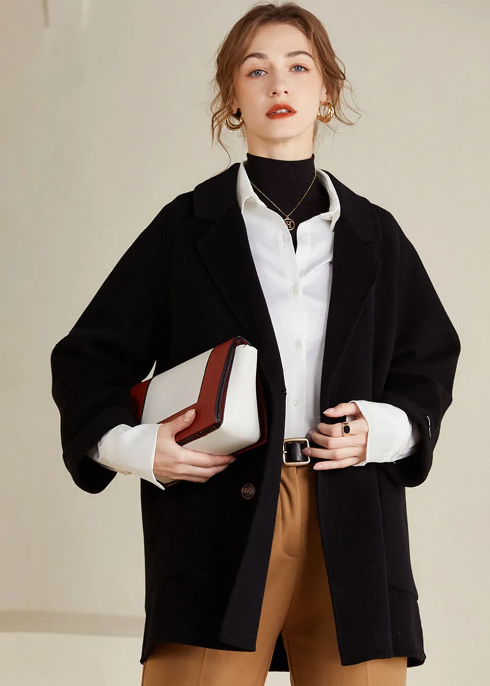 Maisie Double Breasted Button Wool Coat