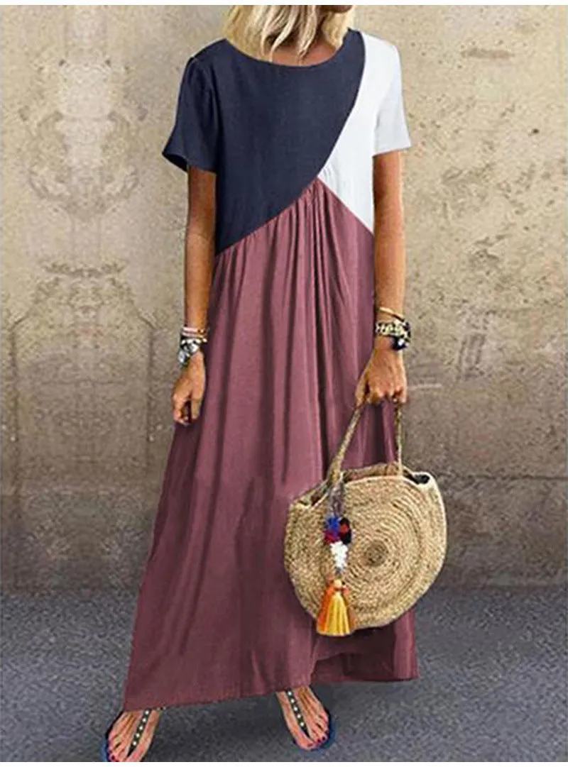 Maxi Boho Summer Dress, Plus Size Bohemian Dress For Women