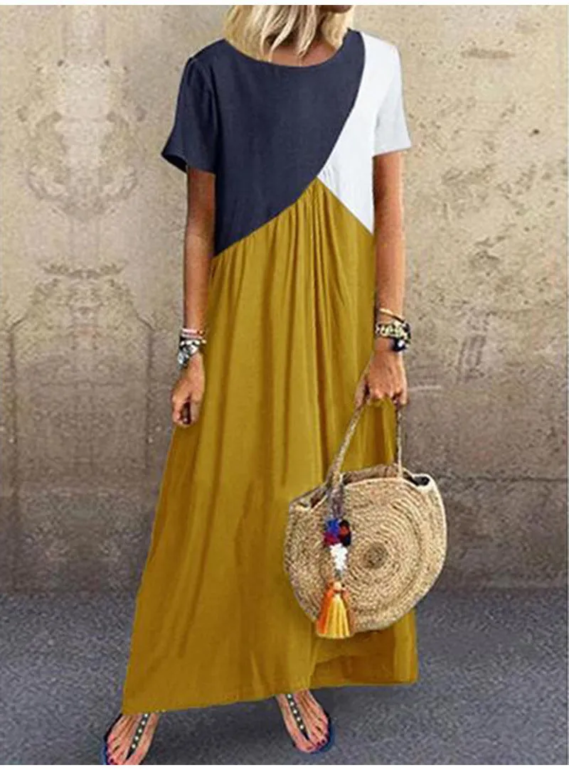 Maxi Boho Summer Dress, Plus Size Bohemian Dress For Women