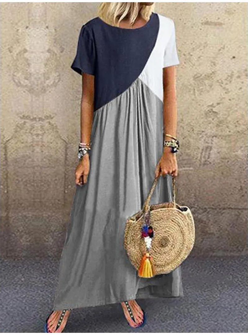 Maxi Boho Summer Dress, Plus Size Bohemian Dress For Women