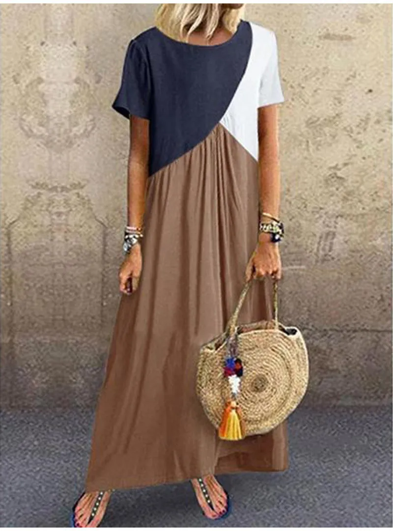 Maxi Boho Summer Dress, Plus Size Bohemian Dress For Women