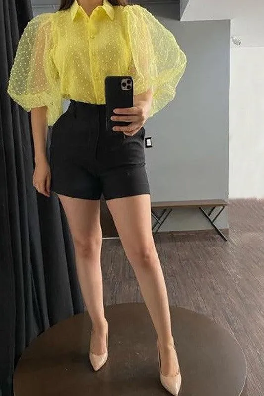 Mellow Yellow Puffy Sleeves Top