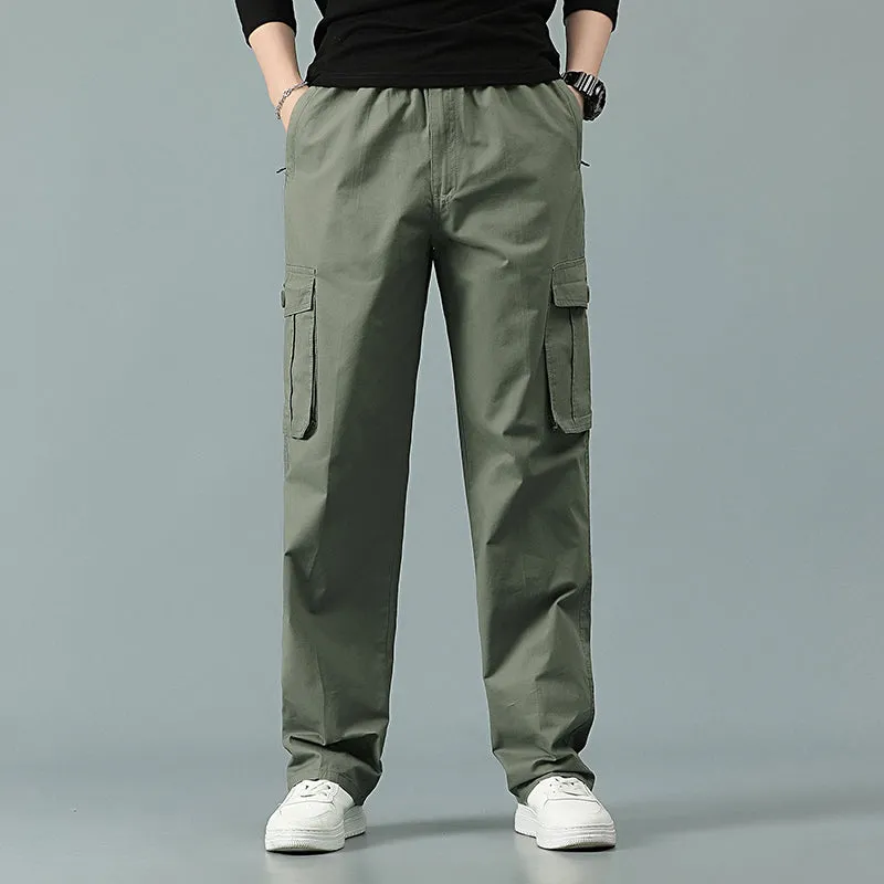 Mens Cargo Pants Casual Drawstring Athletic Jogger Sports Outdoor Trousers |  8588