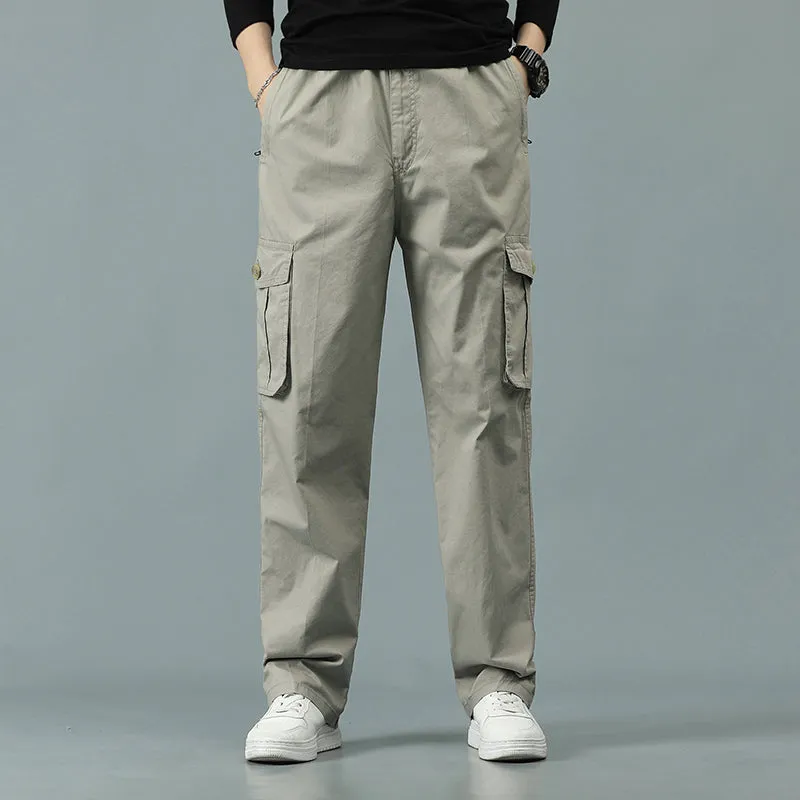 Mens Cargo Pants Casual Drawstring Athletic Jogger Sports Outdoor Trousers |  8588