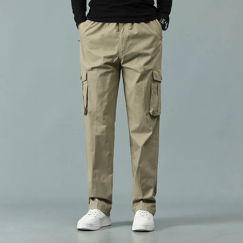 Mens Cargo Pants Casual Drawstring Athletic Jogger Sports Outdoor Trousers |  8588