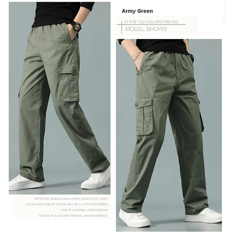 Mens Cargo Pants Casual Drawstring Athletic Jogger Sports Outdoor Trousers |  8588