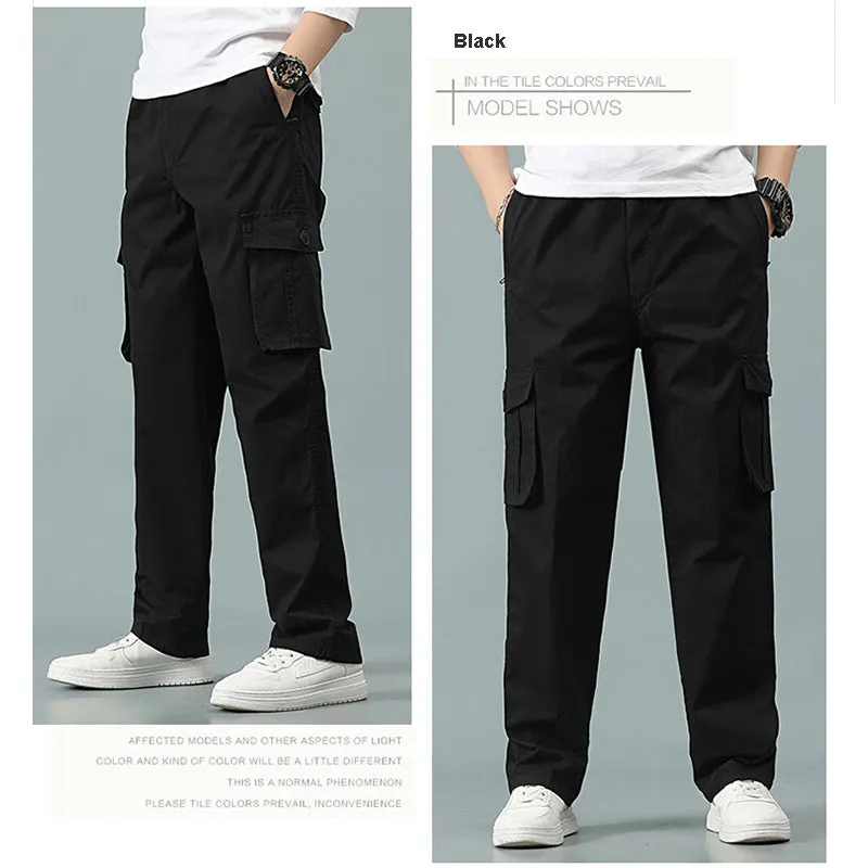 Mens Cargo Pants Casual Drawstring Athletic Jogger Sports Outdoor Trousers |  8588