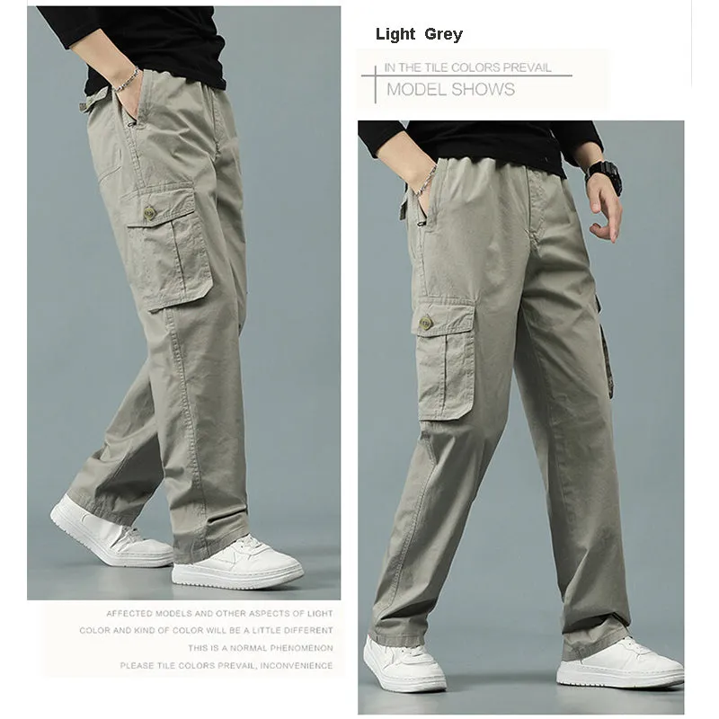 Mens Cargo Pants Casual Drawstring Athletic Jogger Sports Outdoor Trousers |  8588