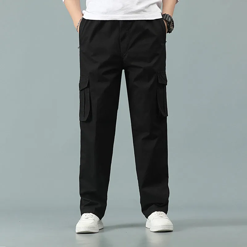 Mens Cargo Pants Casual Drawstring Athletic Jogger Sports Outdoor Trousers |  8588