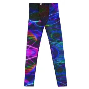 Men's Leggings, Space, Ecstatic Dance, Festival, Rave, Gym, Workout, Trippy Leggings, Wrestling Tights, Yoga