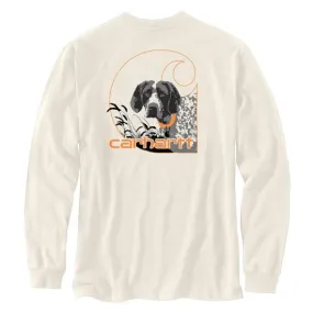 Men's Loose Fit Heavyweight Long-Sleeve Pocket Dog Graphic T-Shirt