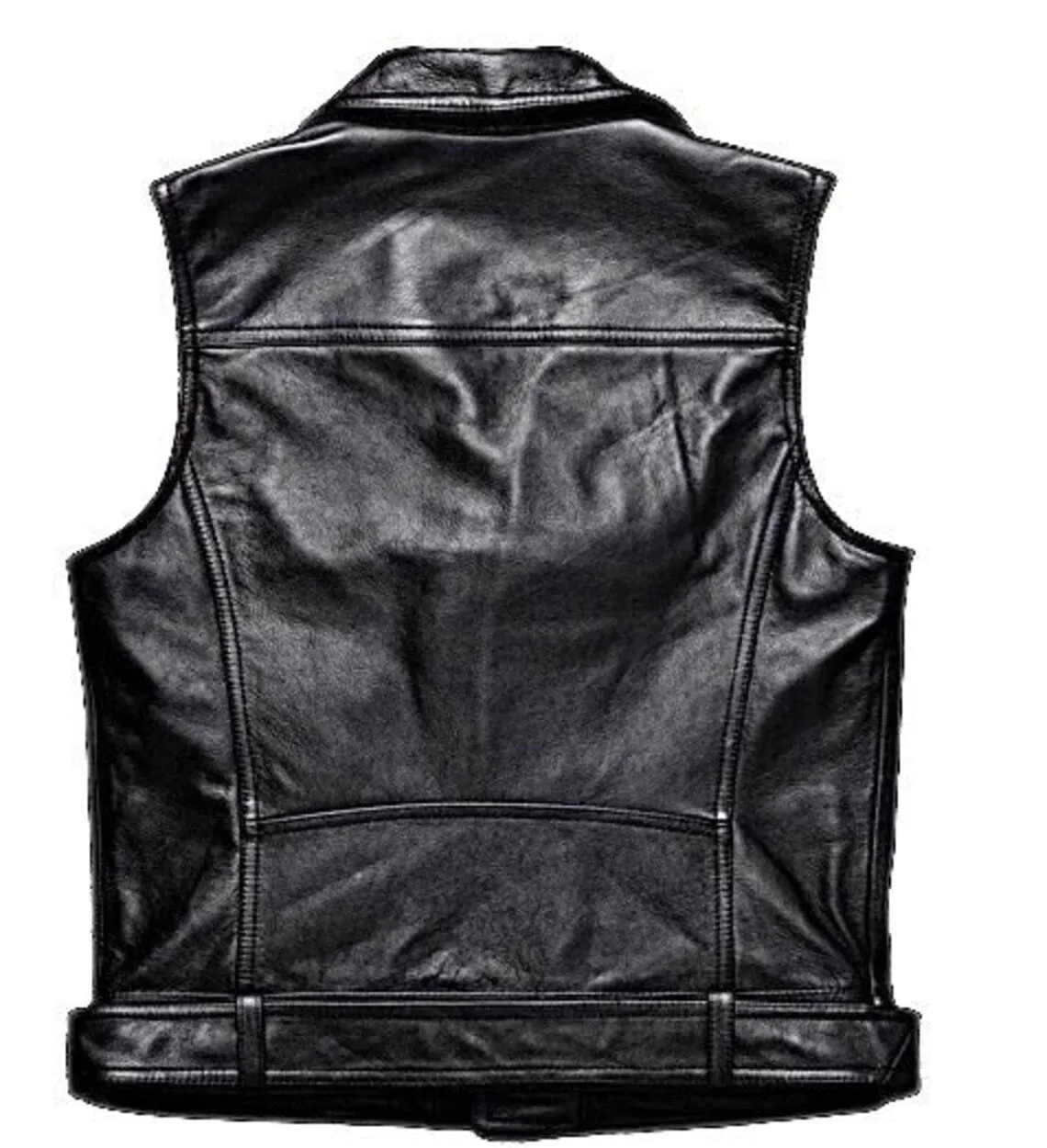 Men's Tan Brown Motorcycle Quilted Cowhide Leather Vest