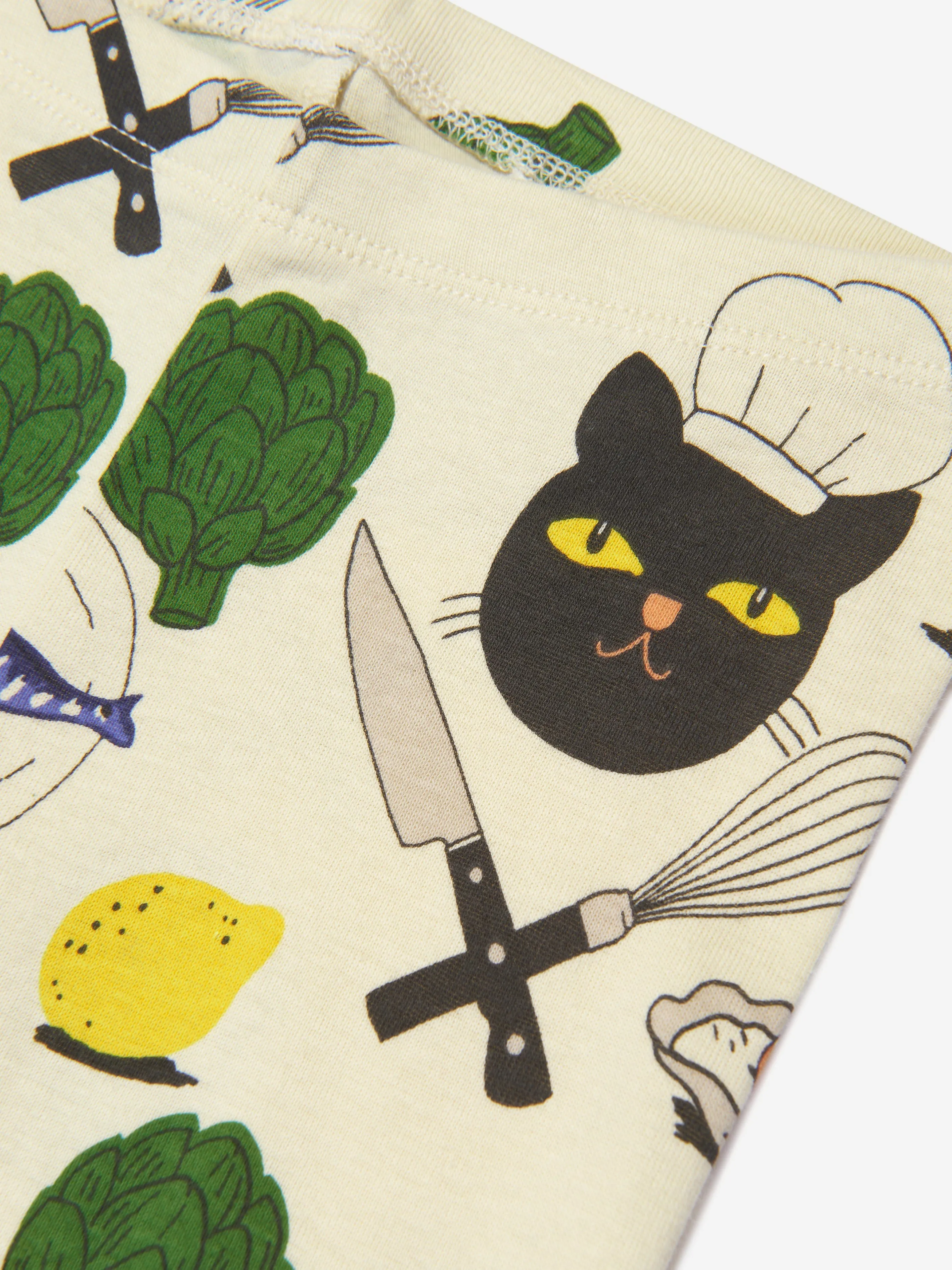 Mini Rodini Kids Chef Cat Leggings in Multicolour