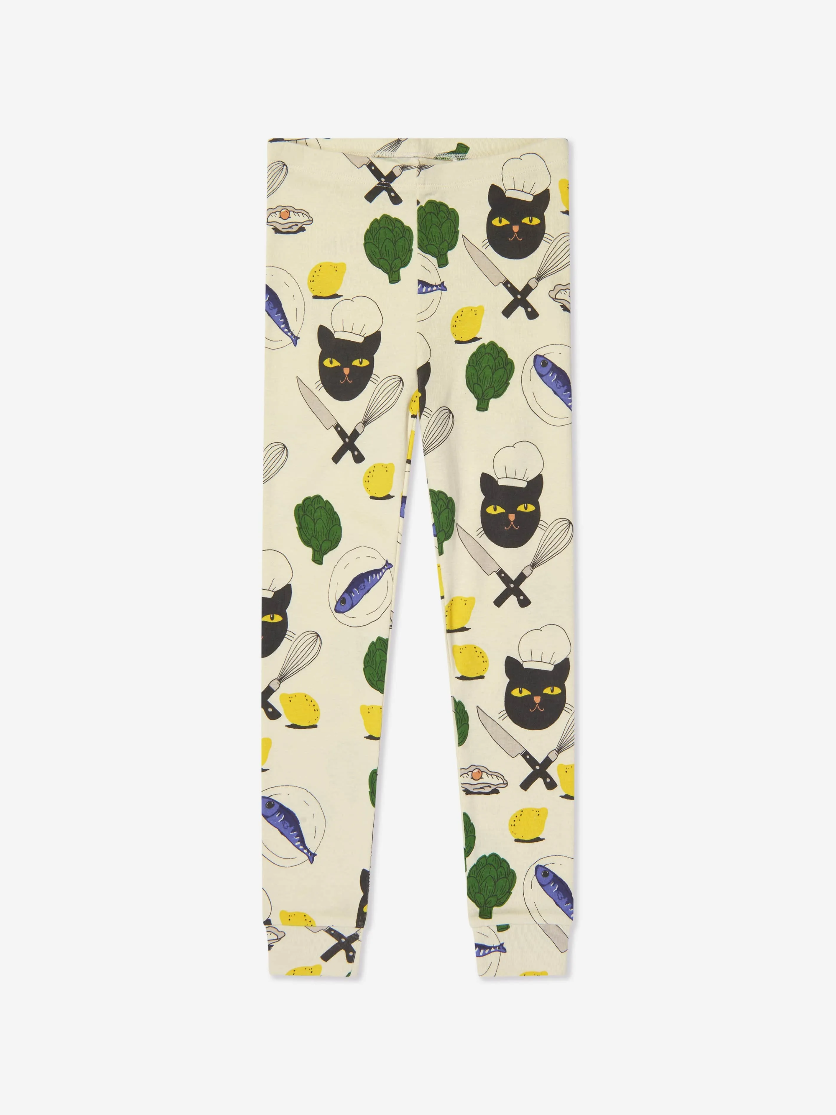 Mini Rodini Kids Chef Cat Leggings in Multicolour