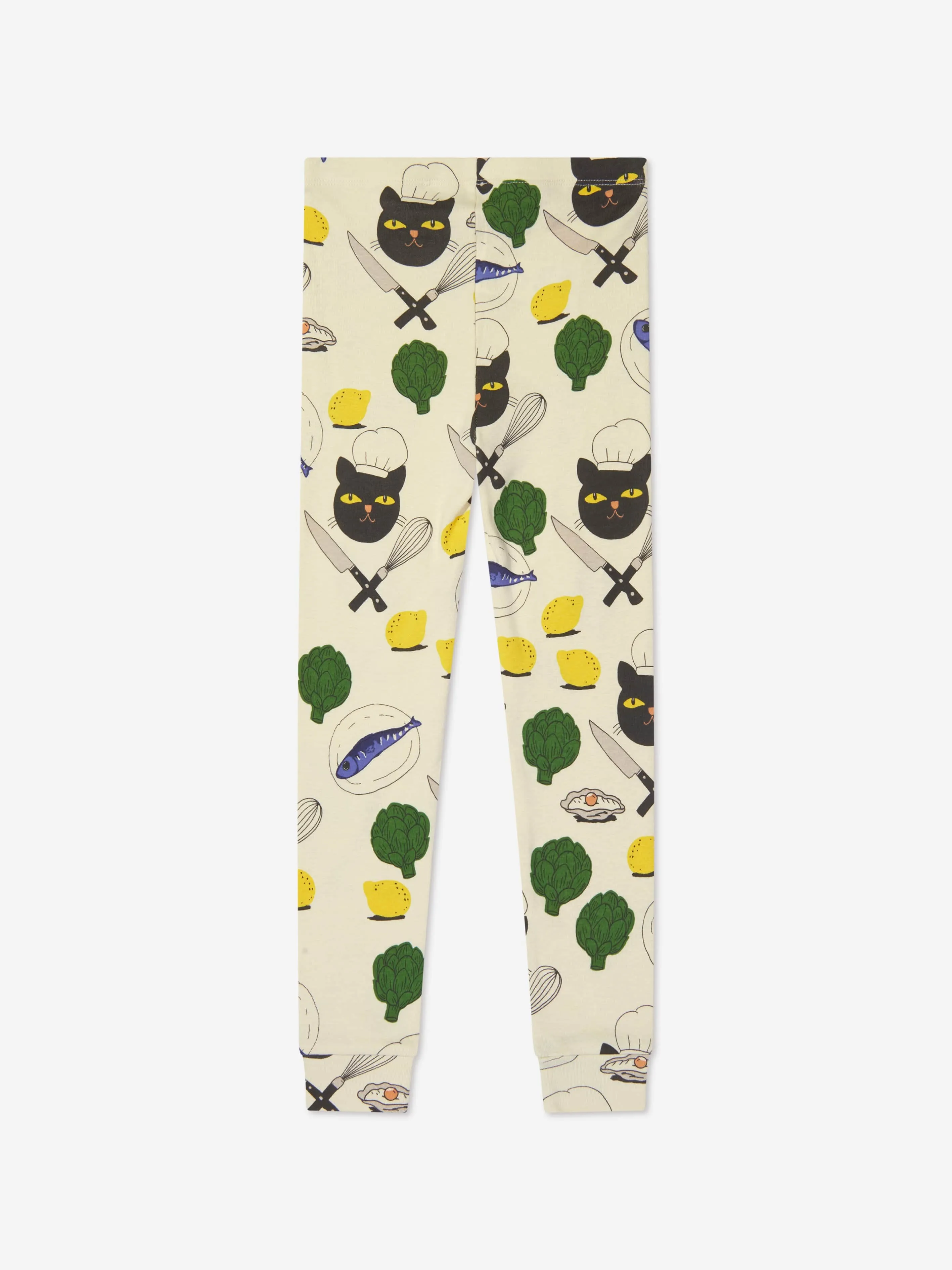 Mini Rodini Kids Chef Cat Leggings in Multicolour