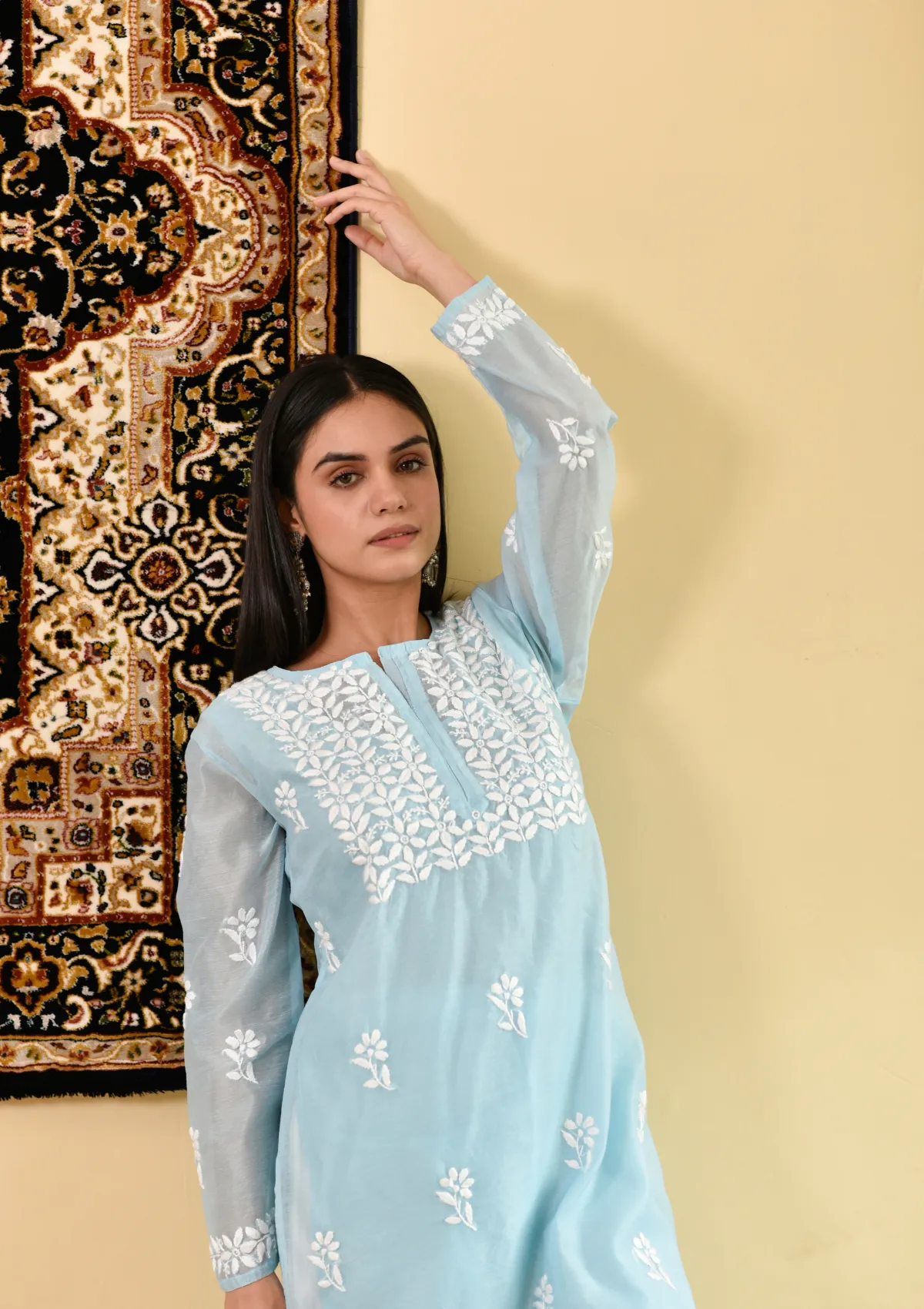 Mona Chanderi Straight Kurta