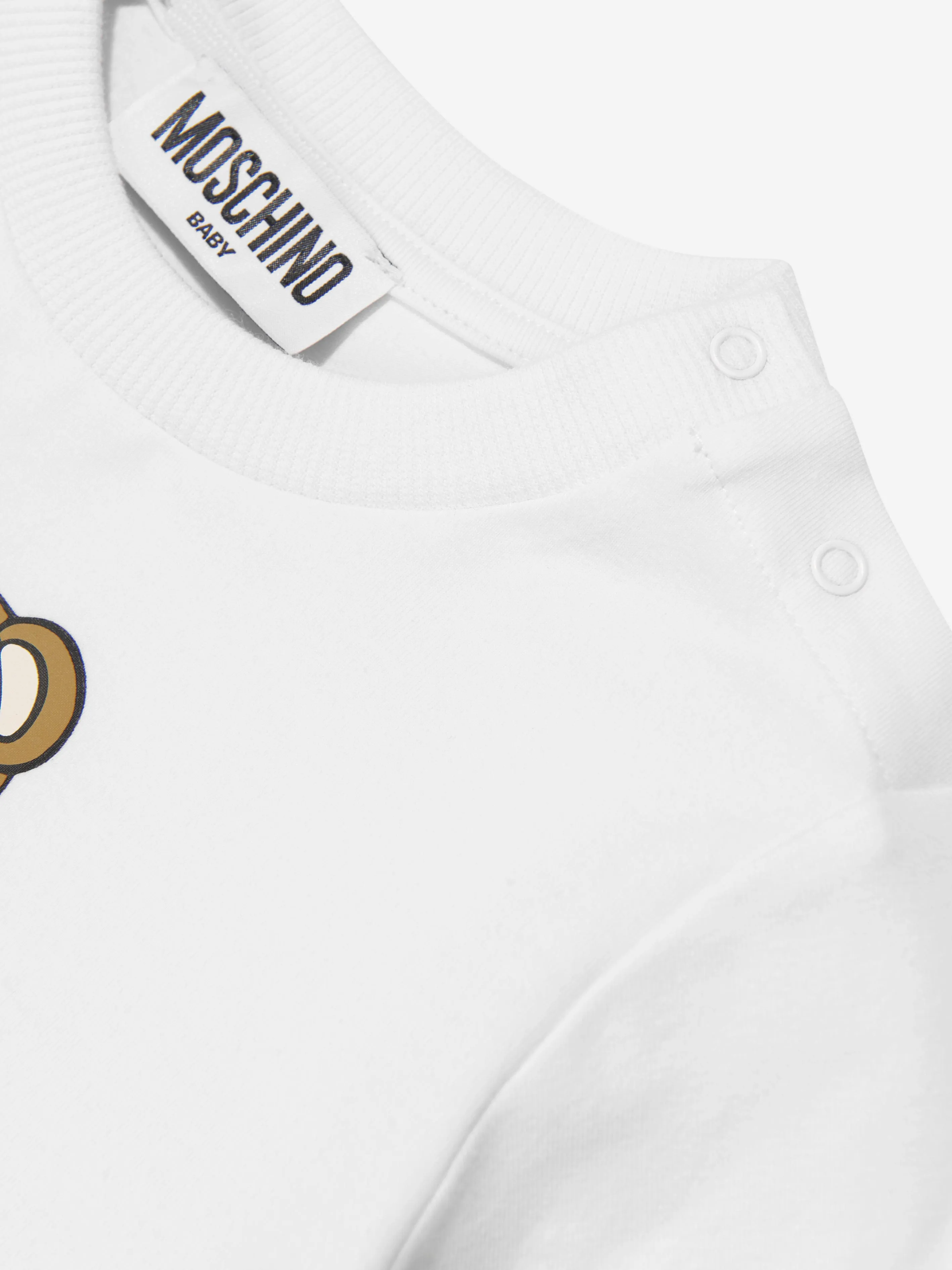 Moschino Baby Boys Long Sleeve Teddy T-Shirt in White