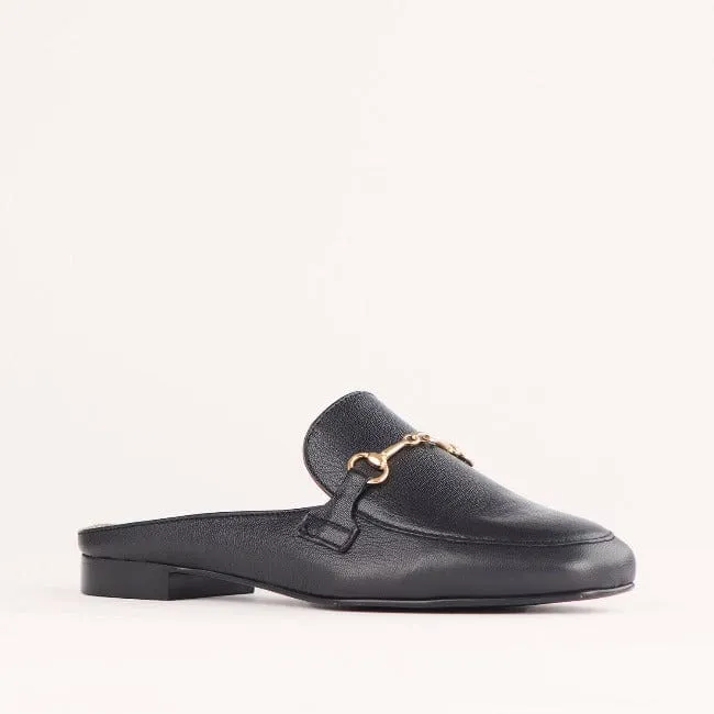 Mule with Gold Trim in Black - 12450