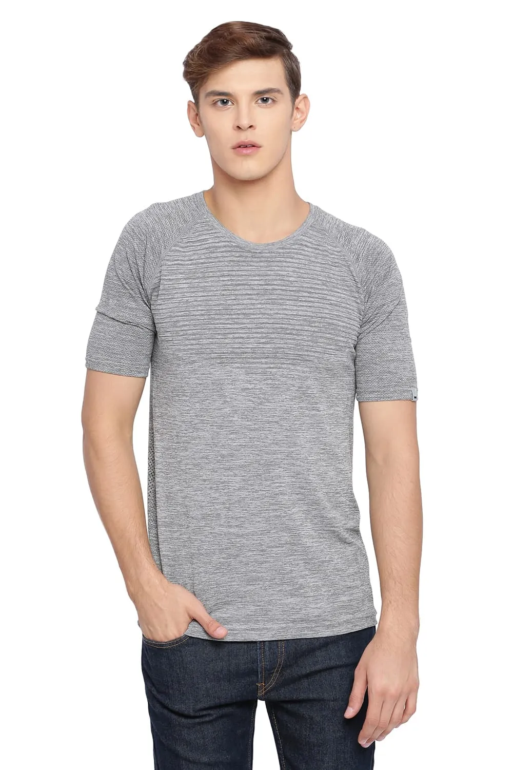 Muscle Fit Raglan Crew Neck T Shirt