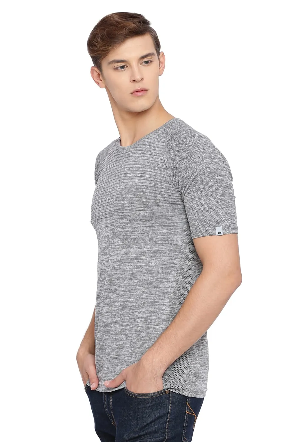 Muscle Fit Raglan Crew Neck T Shirt