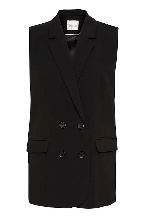 My Essential Wardrobe Milan Waistcoat in Black