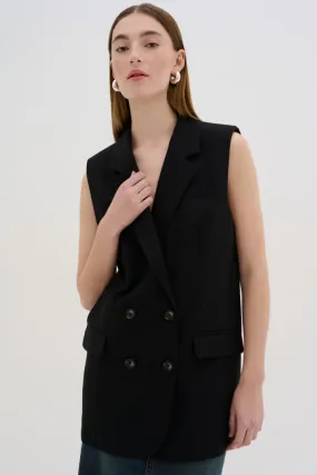 My Essential Wardrobe Milan Waistcoat in Black