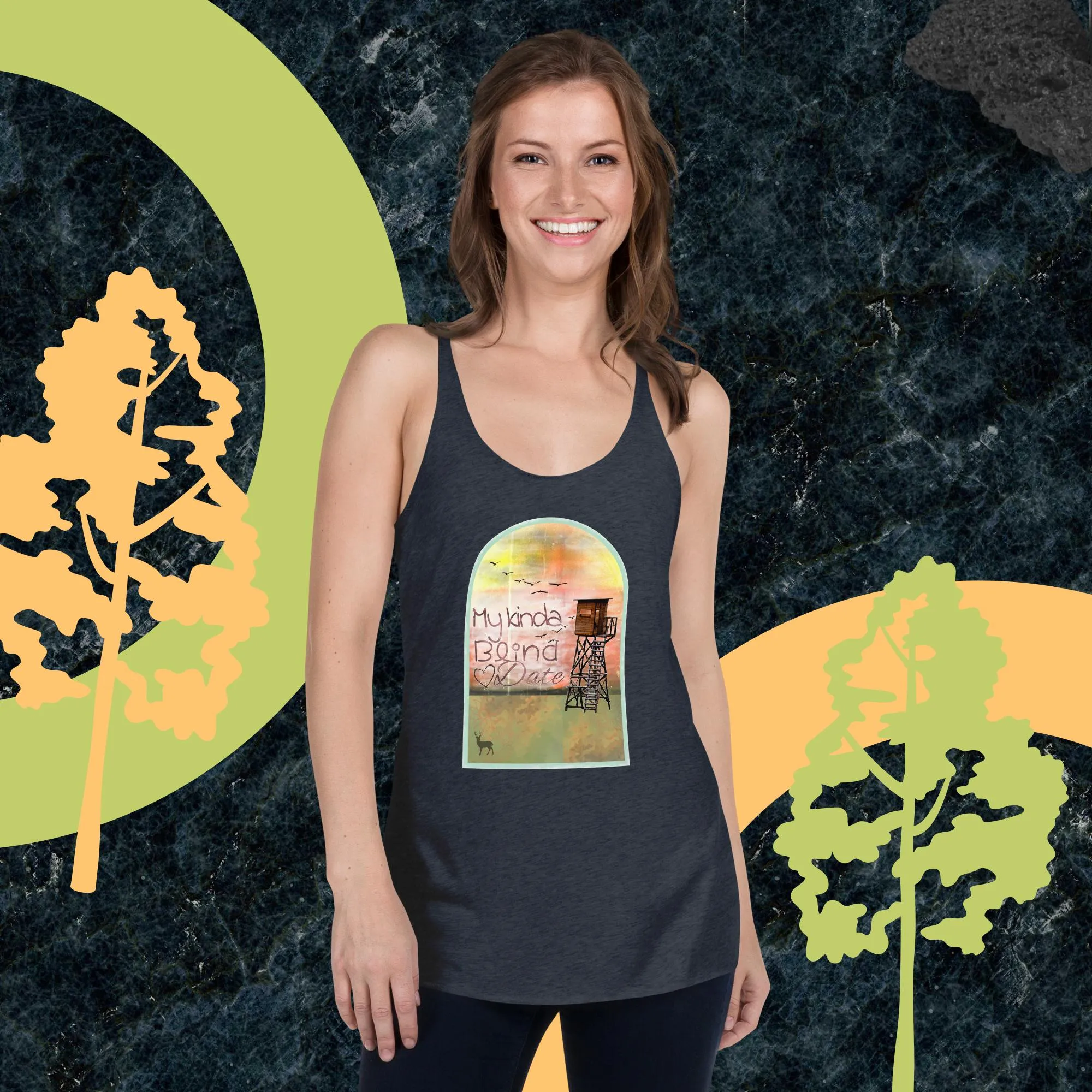 My Kinda Blind Date Graphic Hunting Tank Top