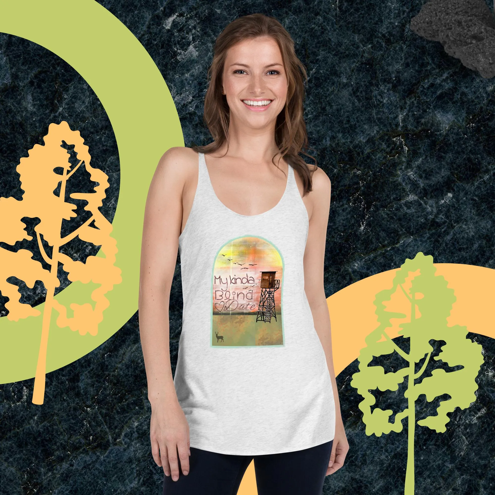 My Kinda Blind Date Graphic Hunting Tank Top