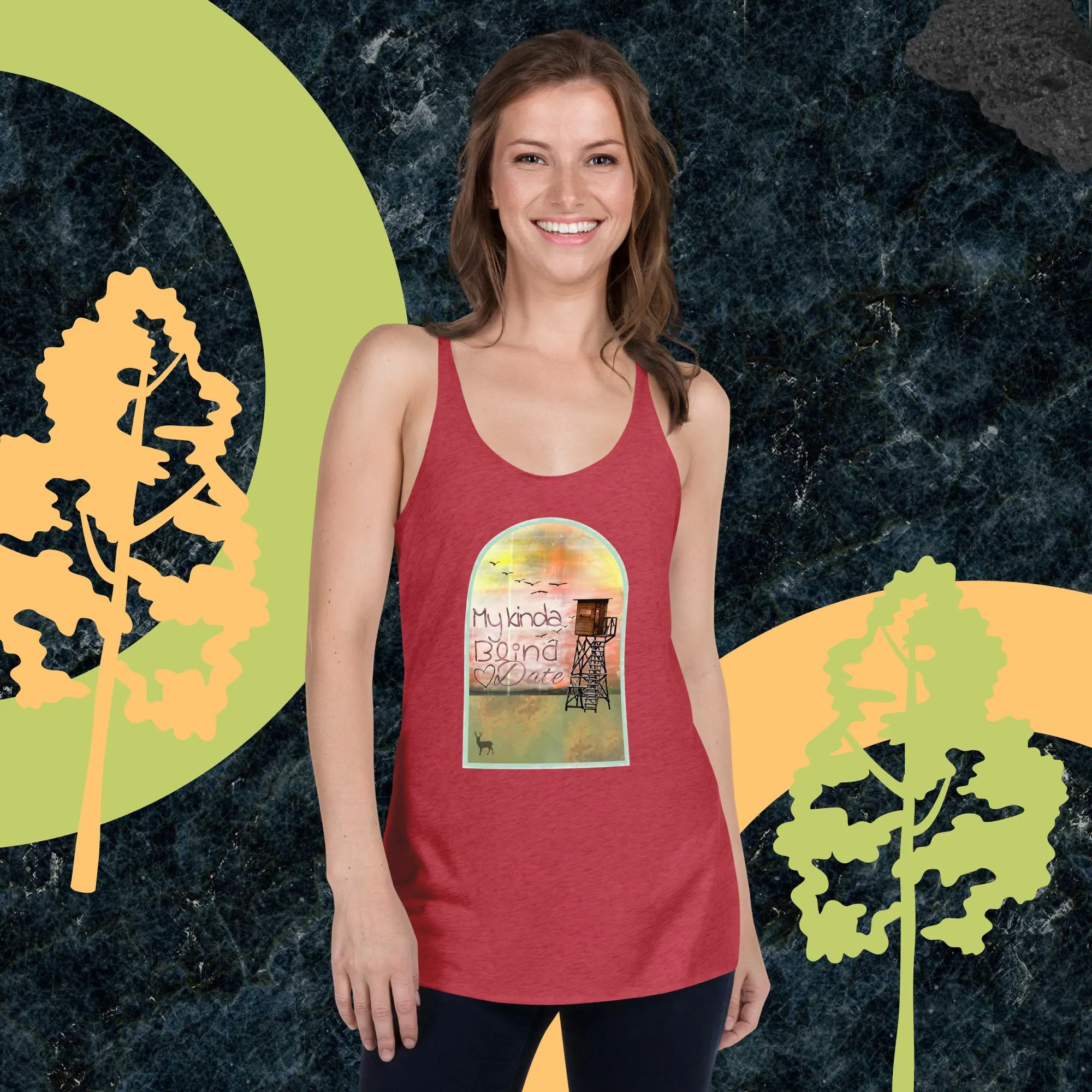 My Kinda Blind Date Graphic Hunting Tank Top