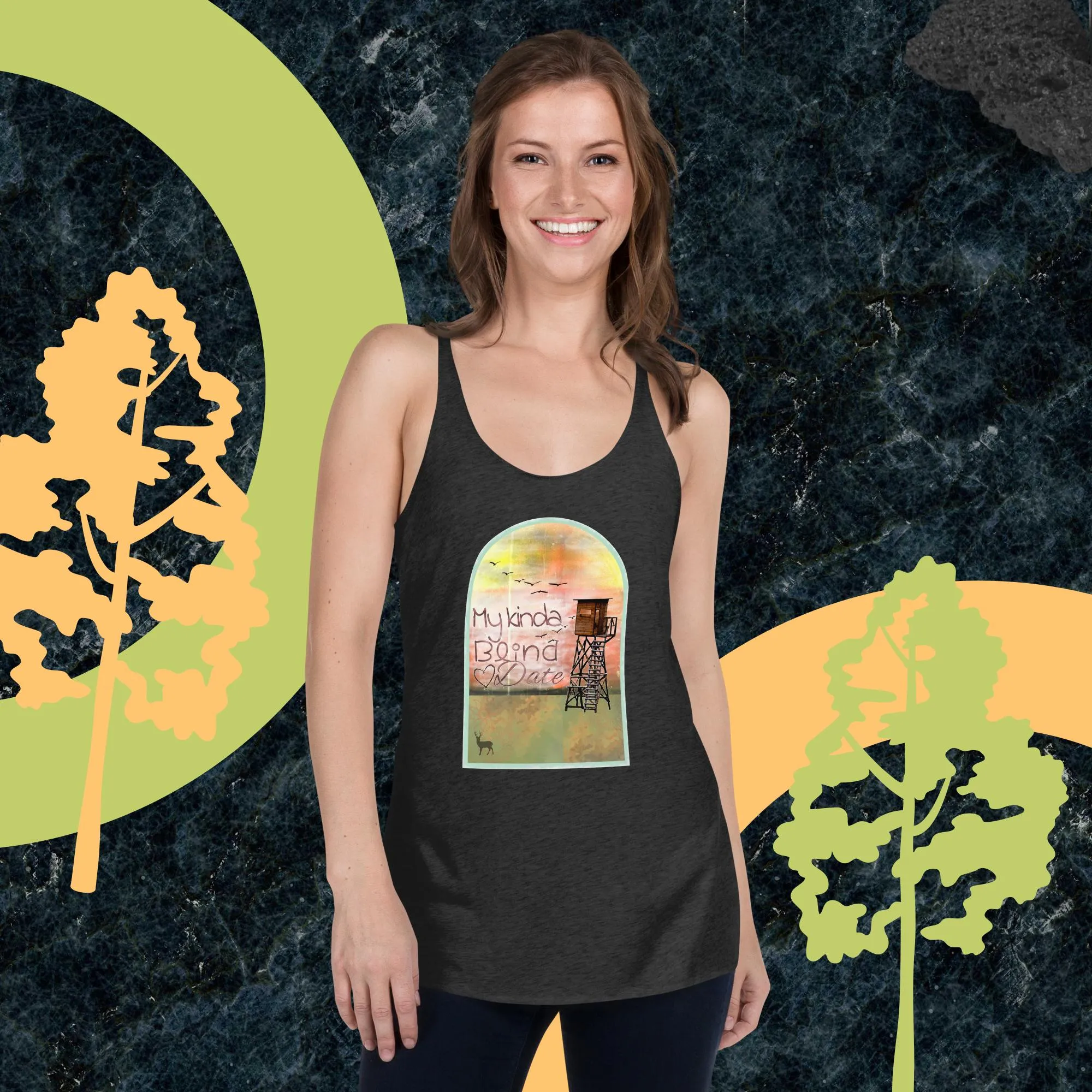 My Kinda Blind Date Graphic Hunting Tank Top