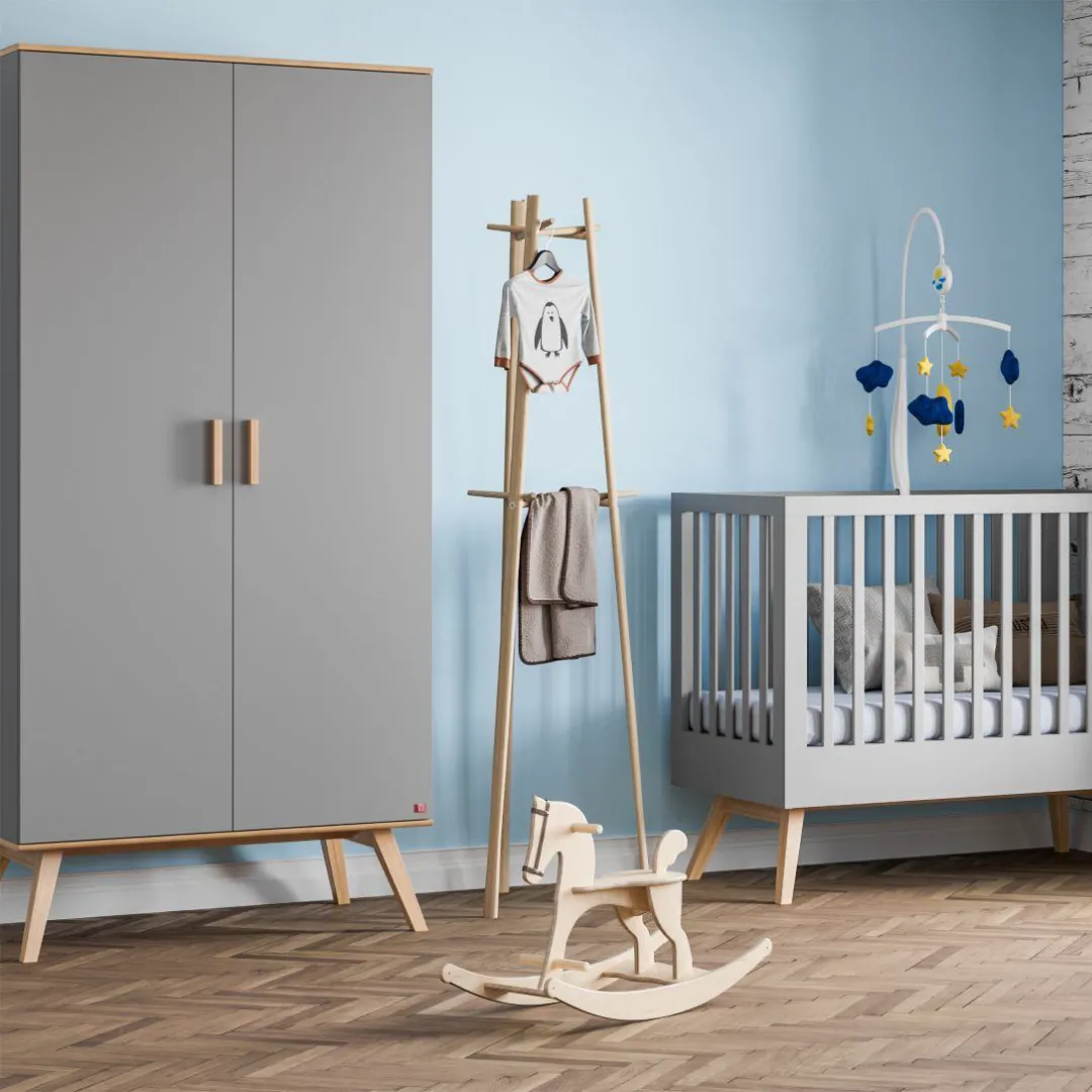 Nautis Two-Door Wardrobe - Grey/Oak