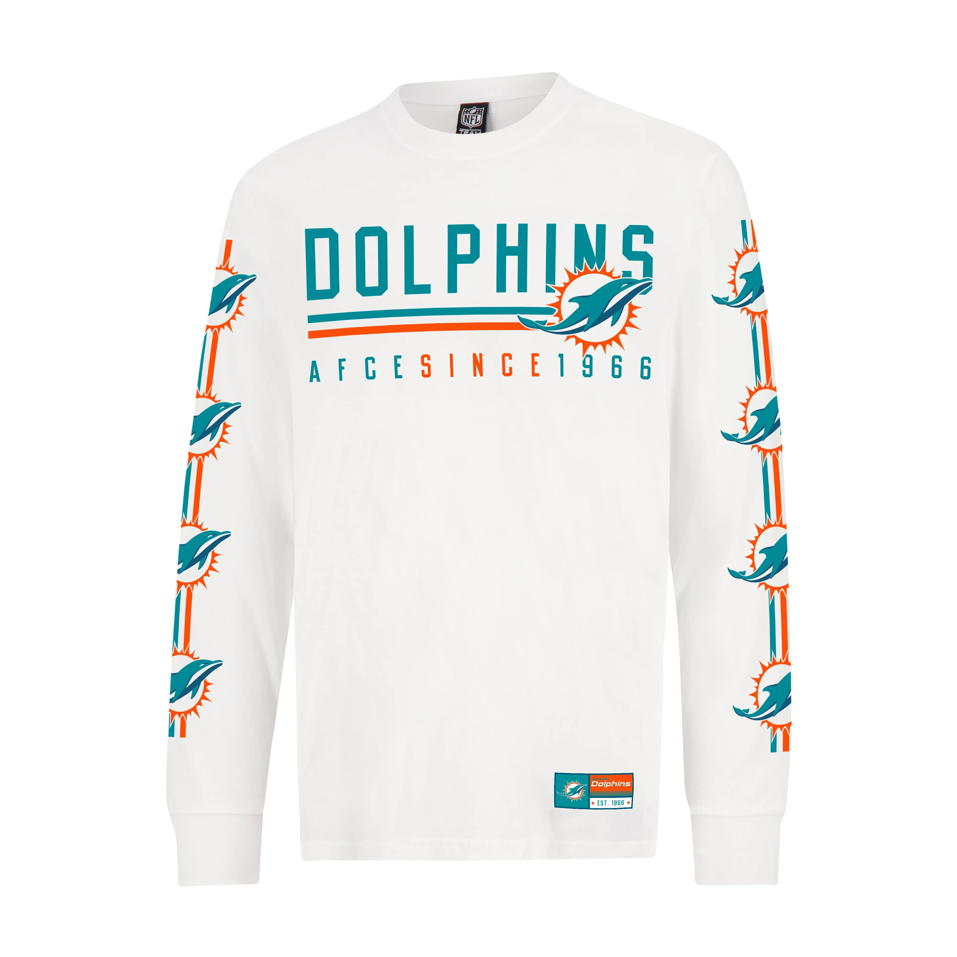 NFL Official Adults Super Soft Supreme Long Sleeve T-Shirt - Unisex|Miami Dolphins