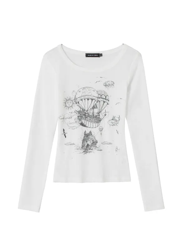 Nvuvu Long Sleeve Tulle Anime T-Shirt