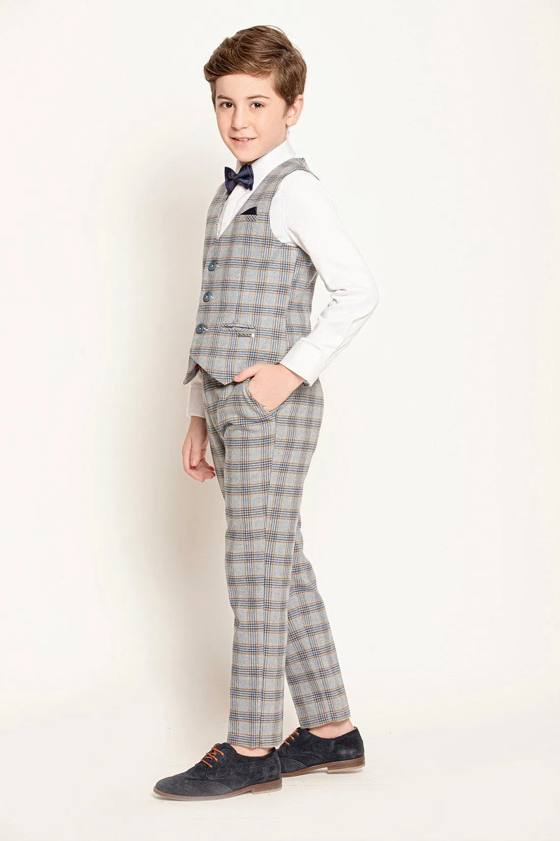 One Friday Charcoal Houndstooth Boys' Waistcoat