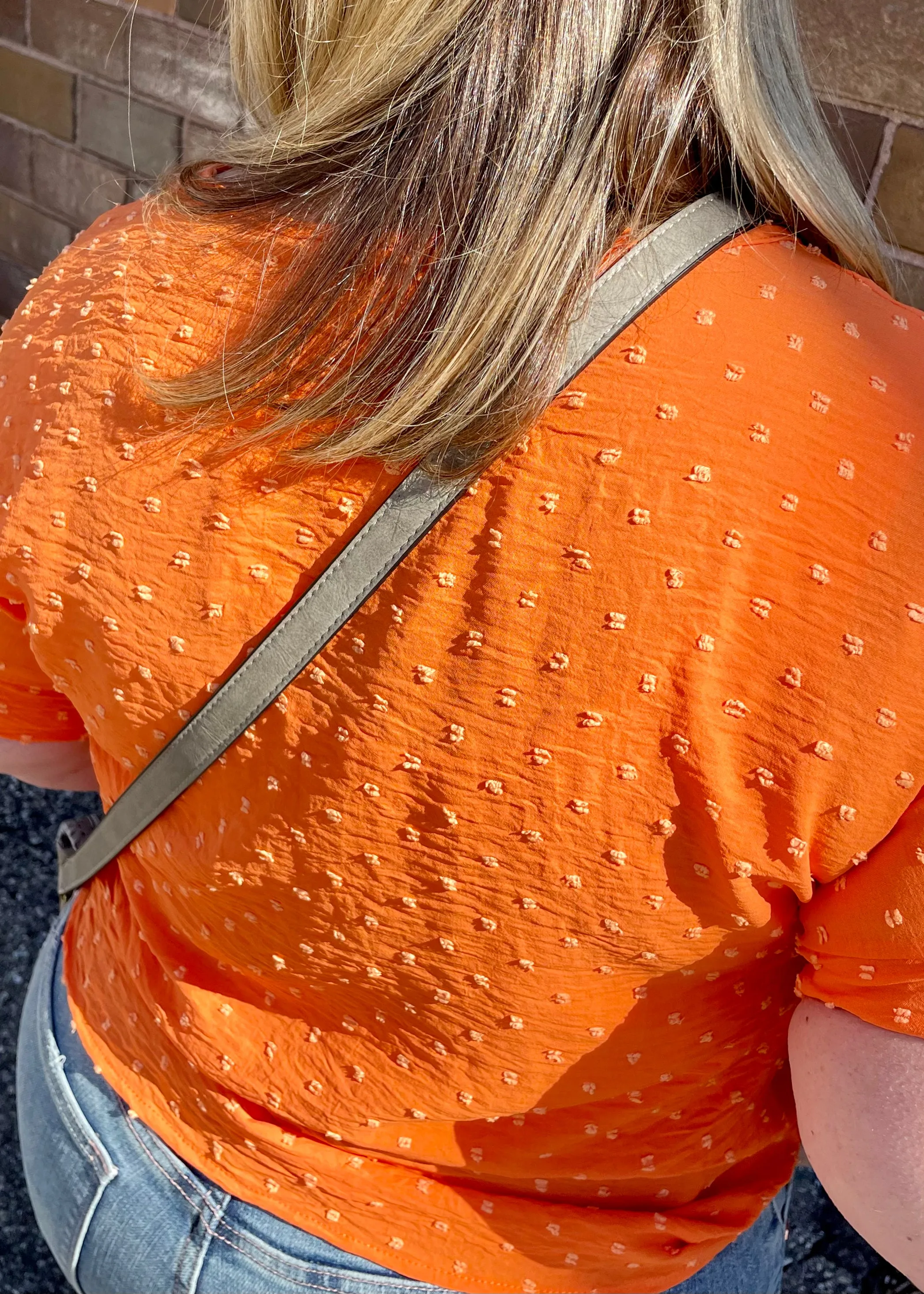 Orange Swiss Dot Chest Pocket T-Shirt