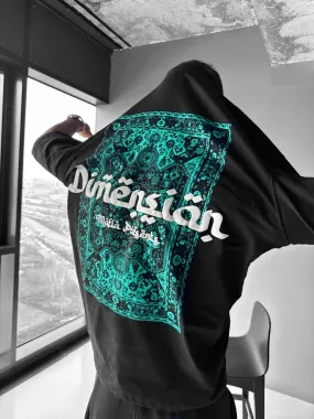 Oversize Dimenson T-shirt - Black and Turquoise