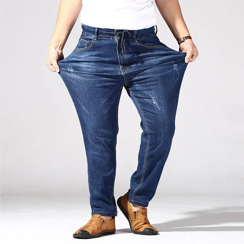 Oversized Jeans Loose Fit Denim Stretchy Jeans Pants High Waist Trousers Drawstring Pants | XD5001