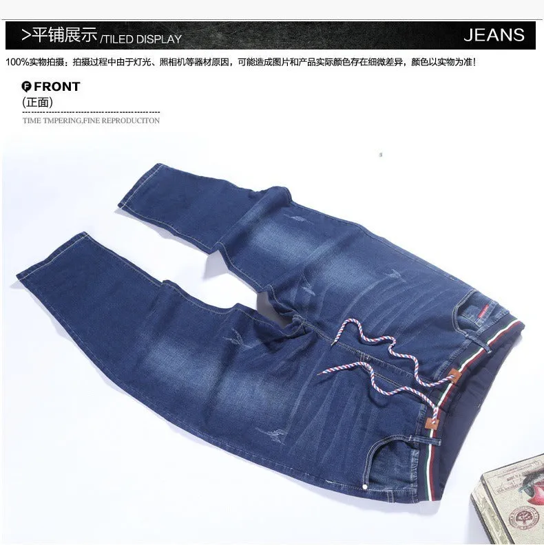 Oversized Jeans Loose Fit Denim Stretchy Jeans Pants High Waist Trousers Drawstring Pants | XD5001