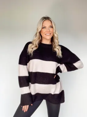 Oversized Striped Knit Sweater