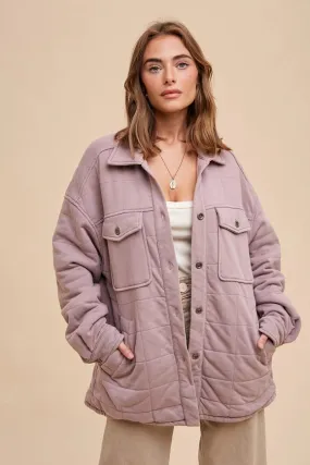 Oversized Thick Quilted Outerwear  Rose Taupe