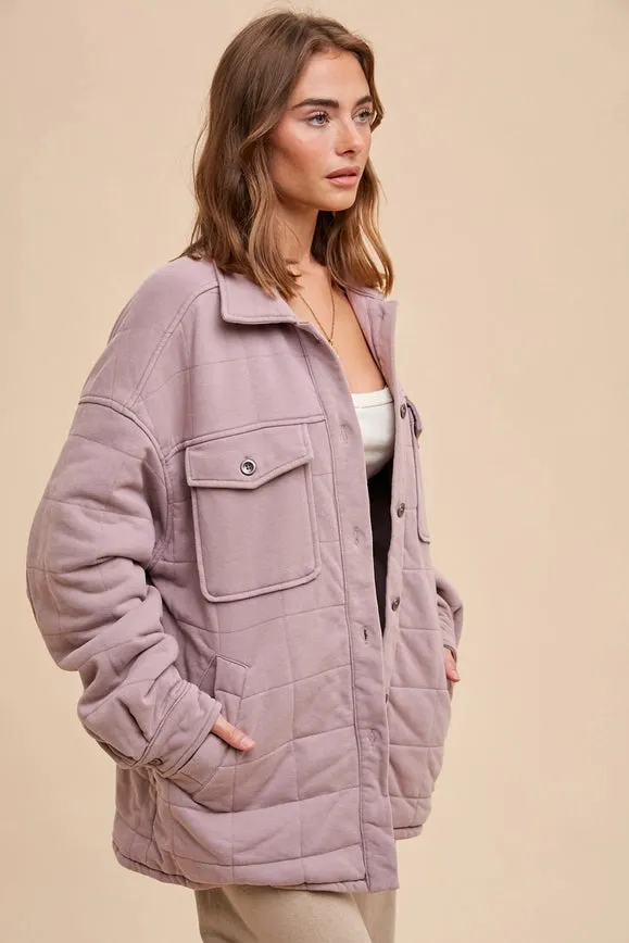 Oversized Thick Quilted Outerwear  Rose Taupe