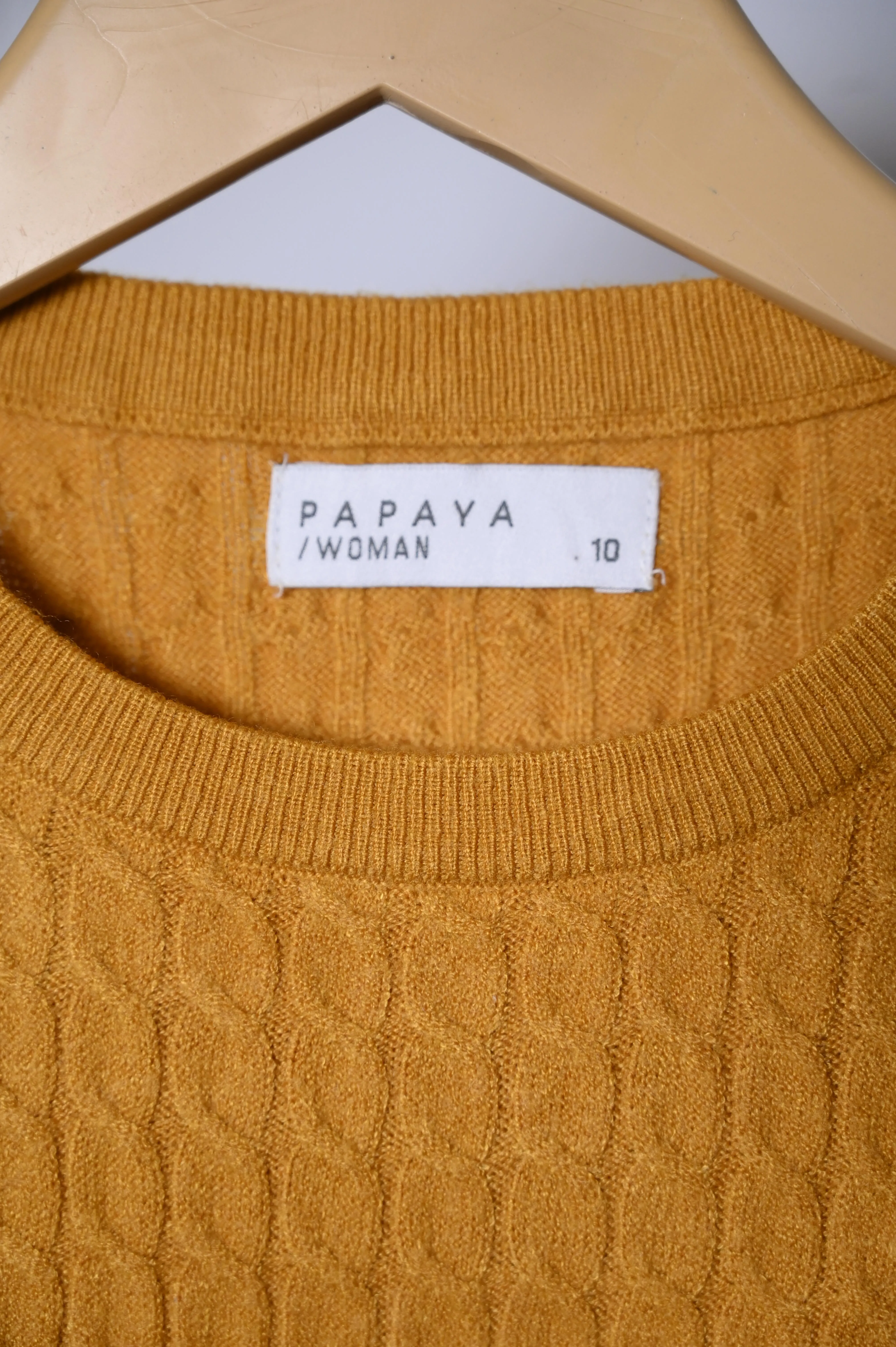 Papaya Yellow Winter Knitted Sweater