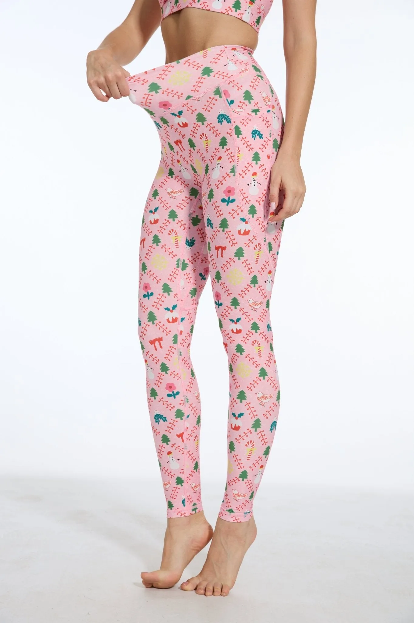 Pinky Cheer High-waisted Leggings with Pockets